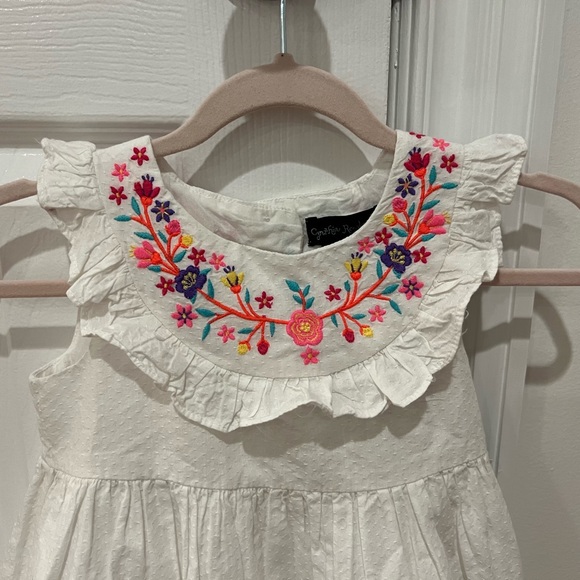 NEW CYNTHIA ROWLEY WHITE W FLORAL EMBROIDERY TODDLER GIRL DRESS 2T - Picture 5 of 10